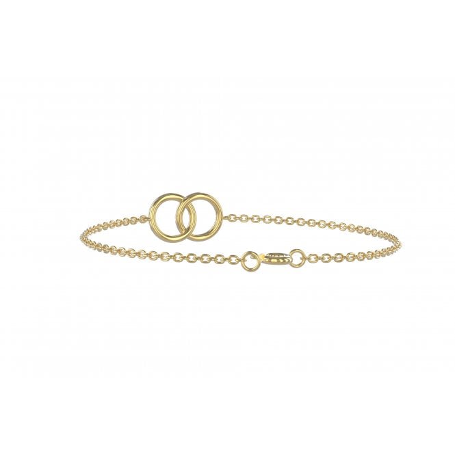 Star Yellow Gold Interlocking Double Circle Lab Diamond Bracelet