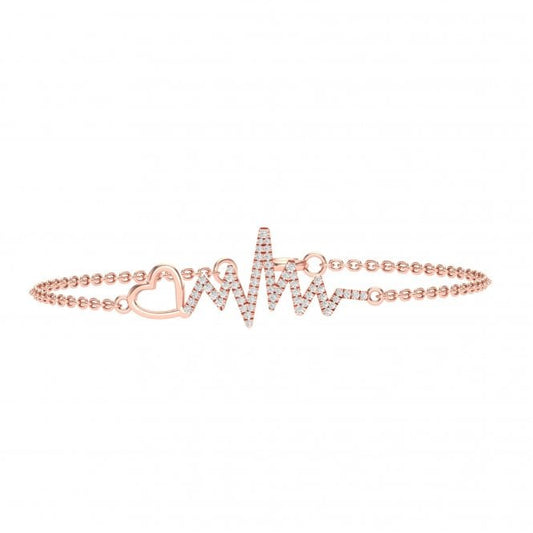 Tess Rose Gold Heartbeat Shaped Lab Diamond Bracelet