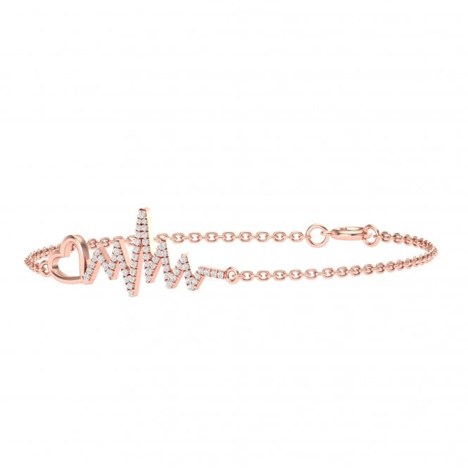 Tess Rose Gold Heartbeat Shaped Lab Diamond Bracelet