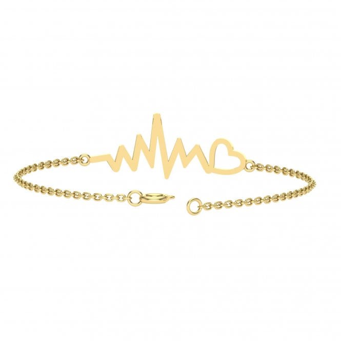 Tess Yellow Gold Heartbeat Shaped Lab Diamond Bracelet