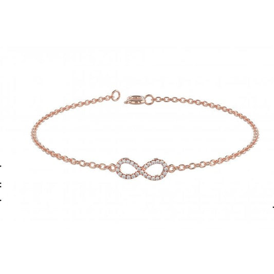 Thalia Rose Gold Infinity Lab Diamond Bracelet