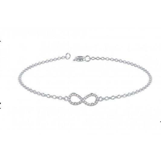 Thalia White Gold Infinity Lab Diamond Bracelet