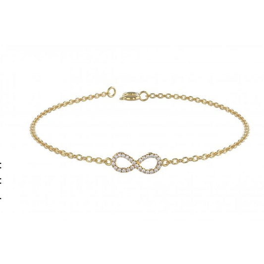 Thalia Yellow Gold Infinity Lab Diamond Bracelet