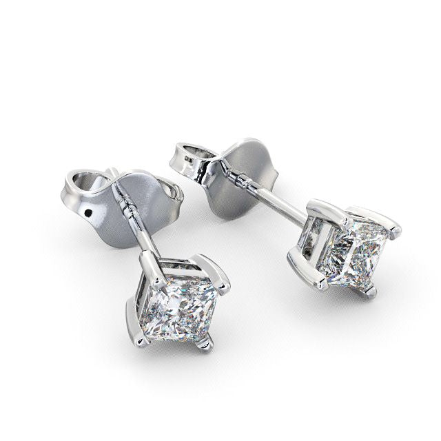 Gabriella White Gold Princess Lab Diamond Stud Earrings