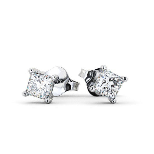 Gabriella White Gold Princess Lab Diamond Stud Earrings