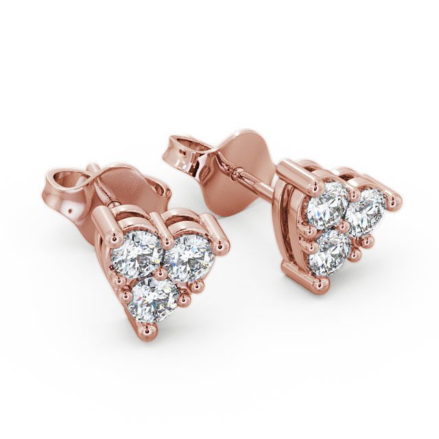 Piper Rose Gold Heart Shaped Cluster Lab Diamond Earrings