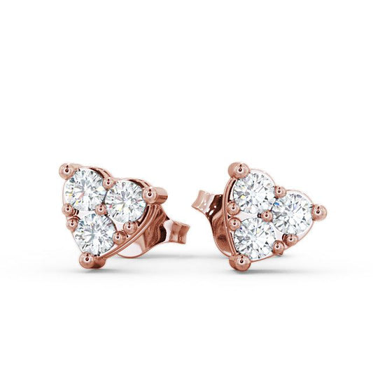 Piper Rose Gold Heart Shaped Cluster Lab Diamond Earrings