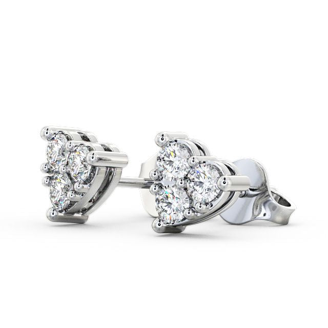 Piper White Gold Heart Shaped Cluster Lab Diamond Earrings