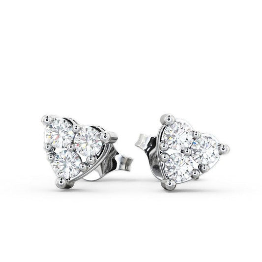 Piper White Gold Heart Shaped Cluster Lab Diamond Earrings