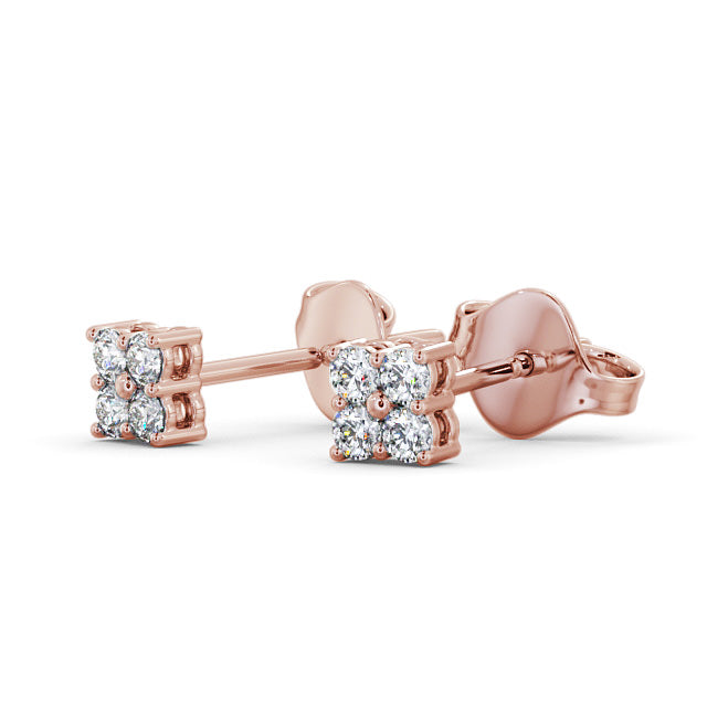 Rylee Rose Gold Cluster Round Lab Diamond Earrings