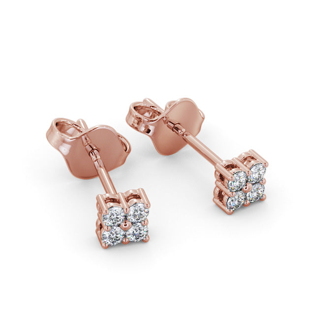 Rylee Rose Gold Cluster Round Lab Diamond Earrings