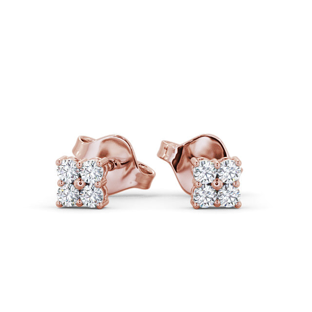 Rylee Rose Gold Cluster Round Lab Diamond Earrings