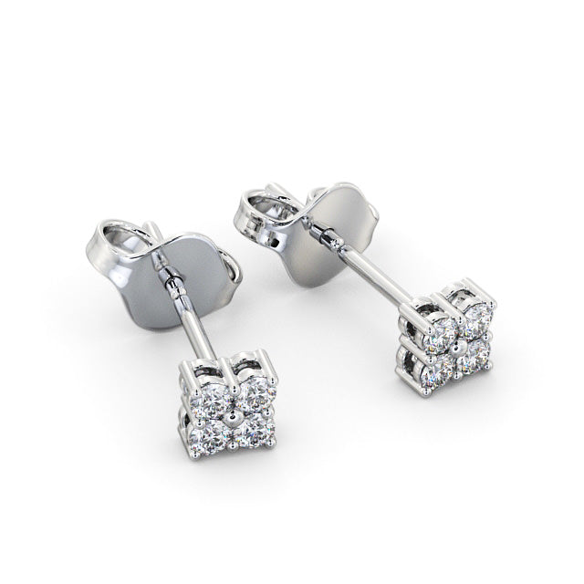 Rylee White Gold Cluster Round Lab Diamond Earrings