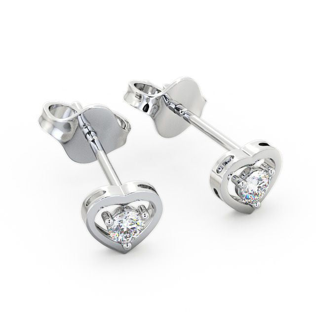 Serenity White Gold Heart Shaped Lab Diamond Stud Earrings