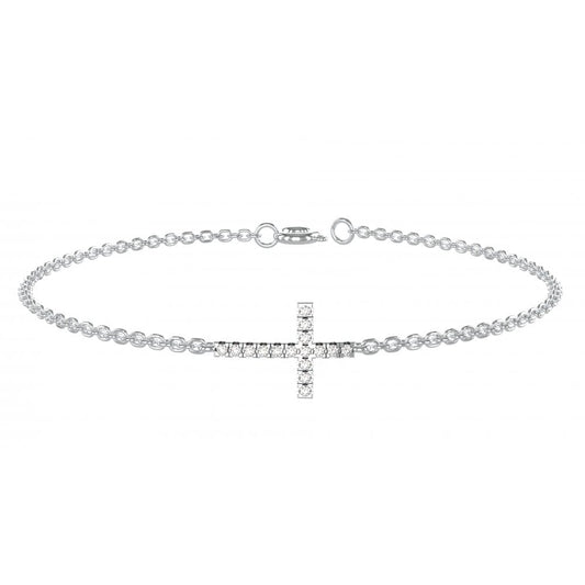 Vale White Gold Cross Lab Diamond Bracelet