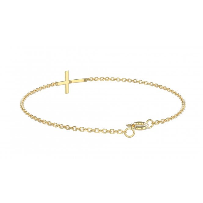 Vale Yellow Gold Cross Lab Diamond Bracelet